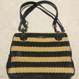 Kate Spade black straw purse